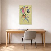 Unframed poster print of Wassily Kandinsky's Moderation displayed on a wall in an office