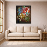 Gallery-wrapped canvas print of Wassily Kandinsky's Movement I displayed on a wall in a living room
