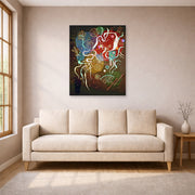 Unframed poster print of Wassily Kandinsky's Movement I displayed on a wall in a living room