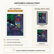 Wassily Kandinsky - Murnau, Houses in the Obermarkt canvas print size comparison and framing display infographic