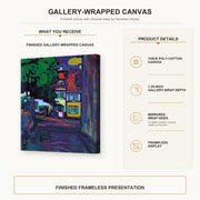 Wassily Kandinsky - Murnau, Houses in the Obermarkt gallery wrap canvas construction and hanging details infographic