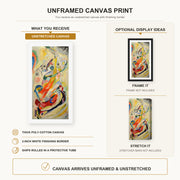 Wassily Kandinsky - Panel for Edwin R. Campbell No. 1 canvas print size comparison and framing display infographic