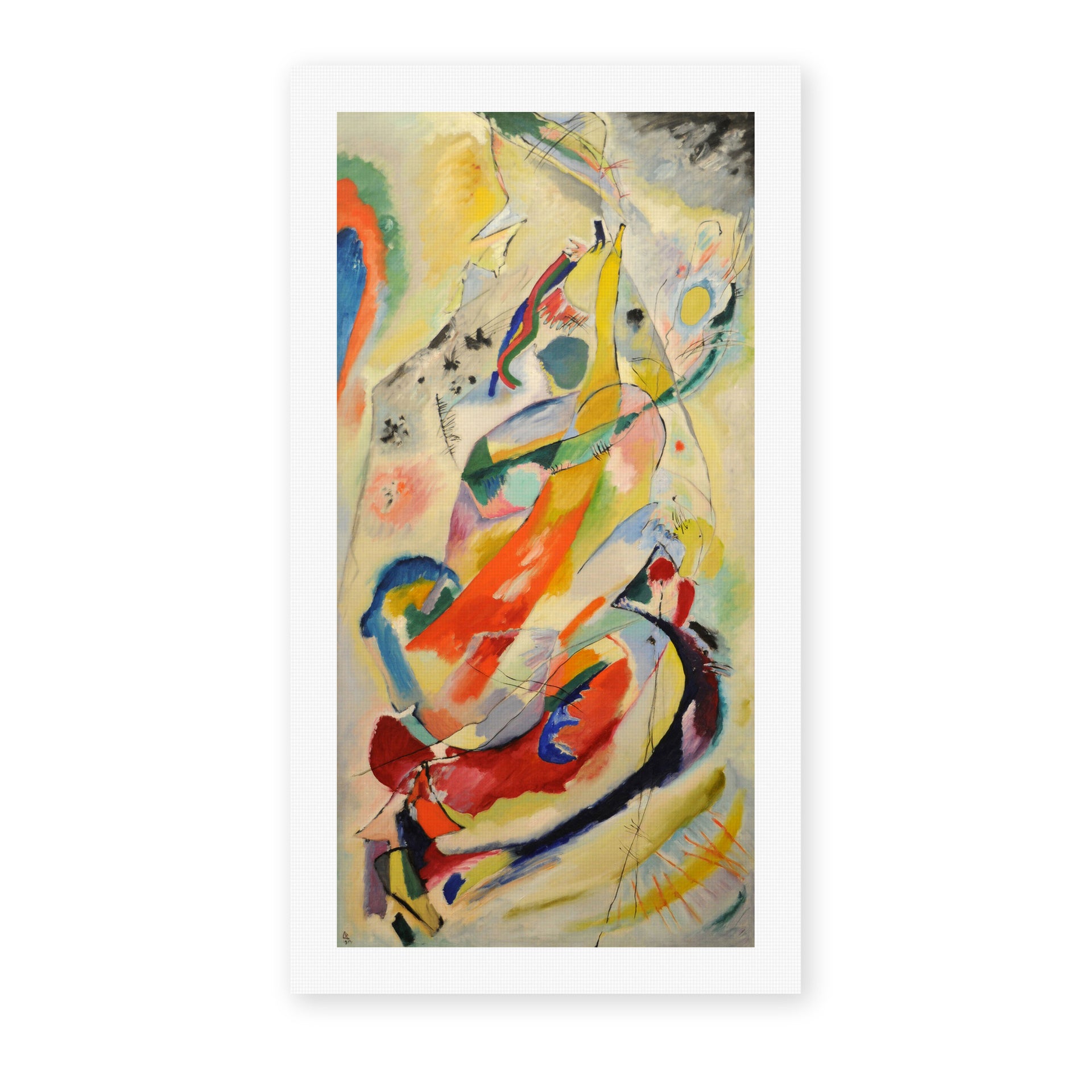 Wassily Kandinsky's 'Panel for Edwin R. Campbell No. 1' painting reproduced as a rolled canvas print