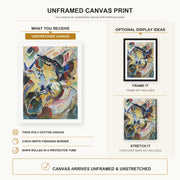 Wassily Kandinsky - Panel for Edwin R. Campbell No. 2 canvas print size comparison and framing display infographic