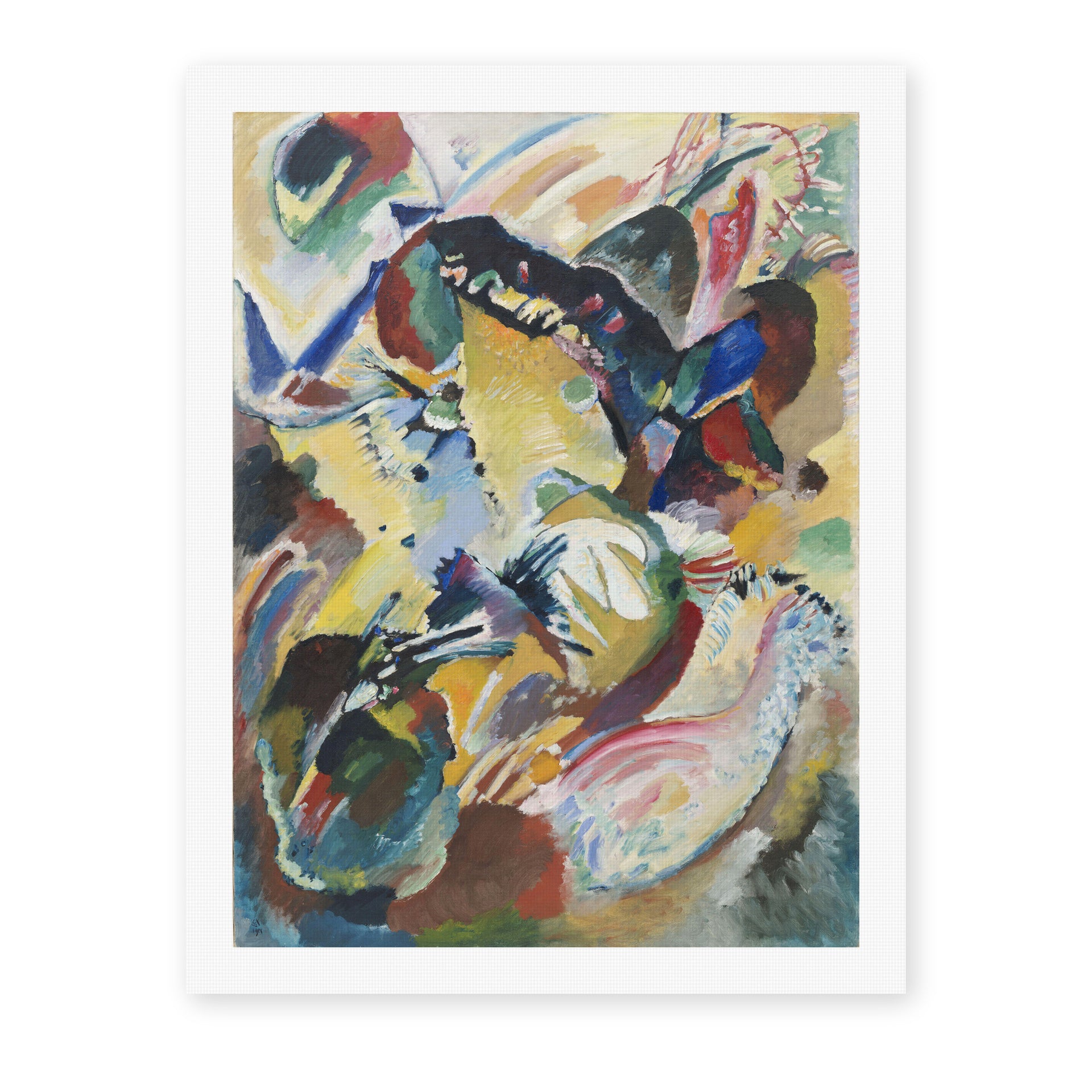 Wassily Kandinsky's 'Panel for Edwin R. Campbell No. 2' painting reproduced as a rolled canvas print