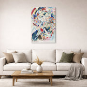 Gallery-wrapped canvas print of Wassily Kandinsky's Panel for Edwin R. Campbell No. 4 displayed on a wall in a living room