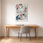 Gallery-wrapped canvas print of Wassily Kandinsky's Panel for Edwin R. Campbell No. 4 displayed on a wall in an office