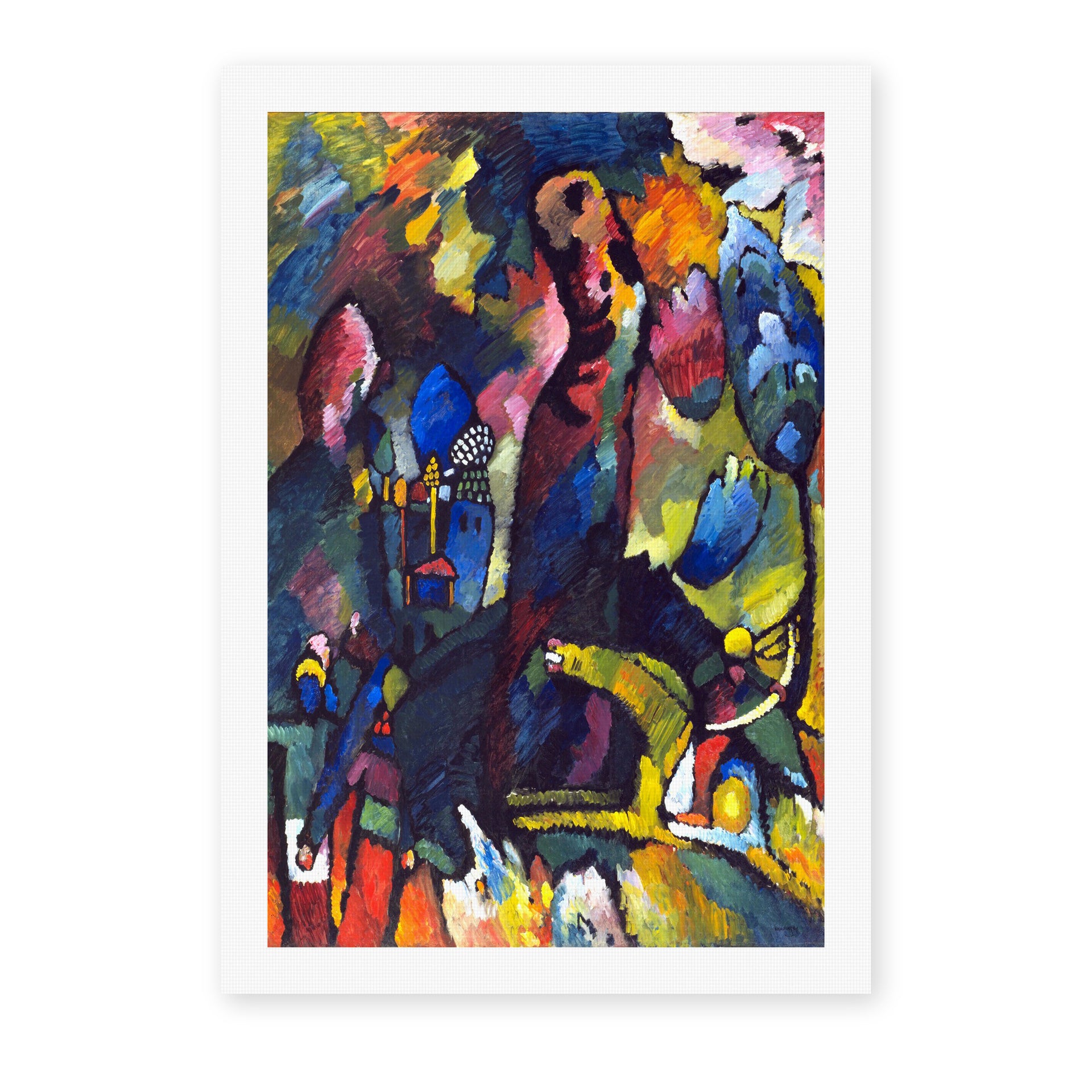 Wassily Kandinsky's 'Picture with an Archer' painting reproduced as a rolled canvas print