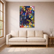 Gallery-wrapped canvas print of Wassily Kandinsky's Picture with an Archer displayed on a wall in a living room