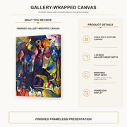 Wassily Kandinsky - Picture with an Archer gallery wrap canvas construction and hanging details infographic