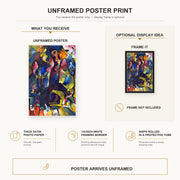 Wassily Kandinsky - Picture with an Archer poster print size comparison and framing display infographic