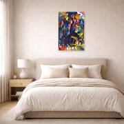 Unframed poster print of Wassily Kandinsky's Picture with an Archer displayed on a wall in a bedroom