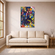 Unframed poster print of Wassily Kandinsky's Picture with an Archer displayed on a wall in a living room
