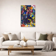 Unframed poster print of Wassily Kandinsky's Picture with an Archer displayed on a wall in a living room