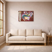 Unframed poster print of Wassily Kandinsky's Rigid and Curved displayed on a wall in a living room