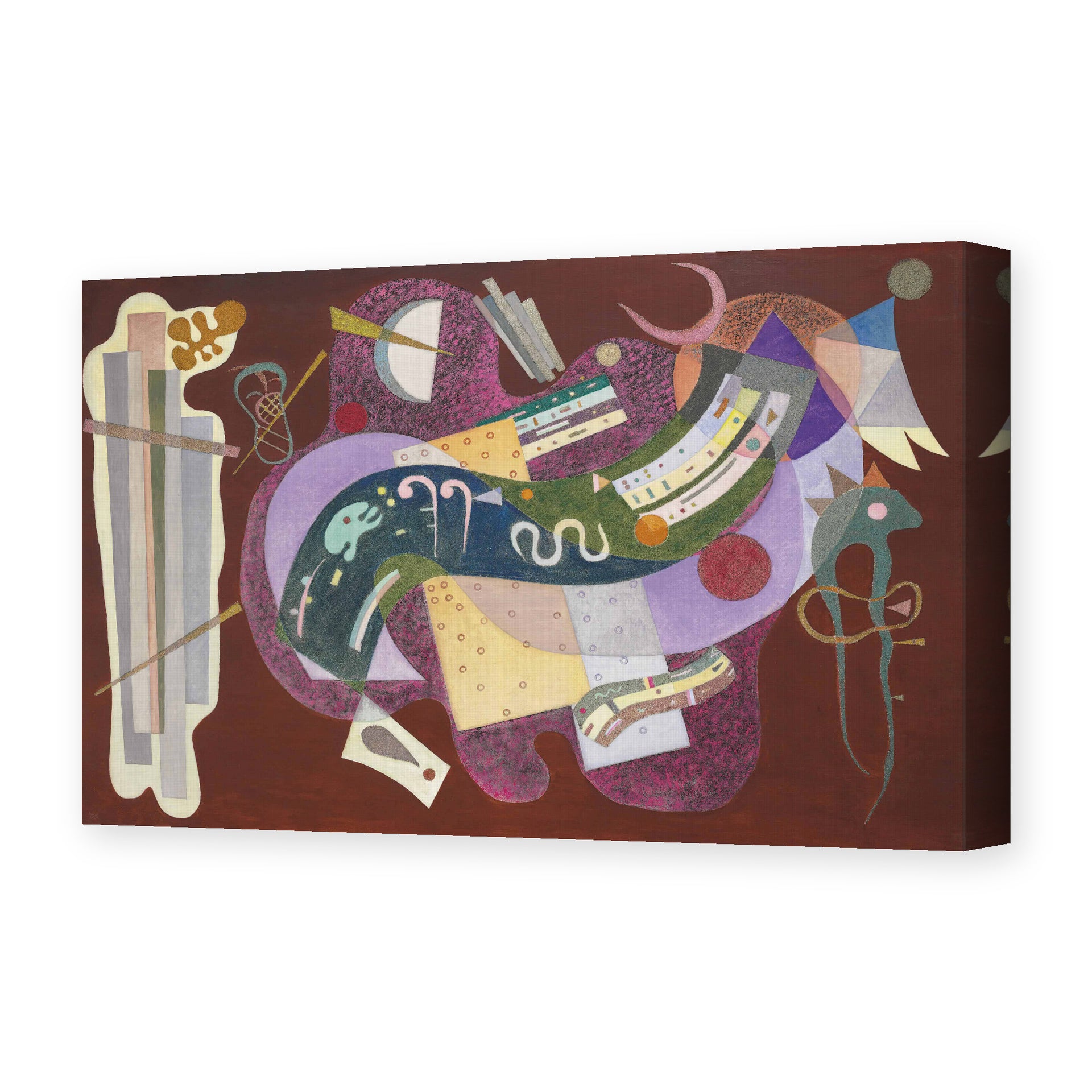 Wassily Kandinsky's 'Rigide Et Courbe' painting reproduced as a gallery-wrapped canvas print