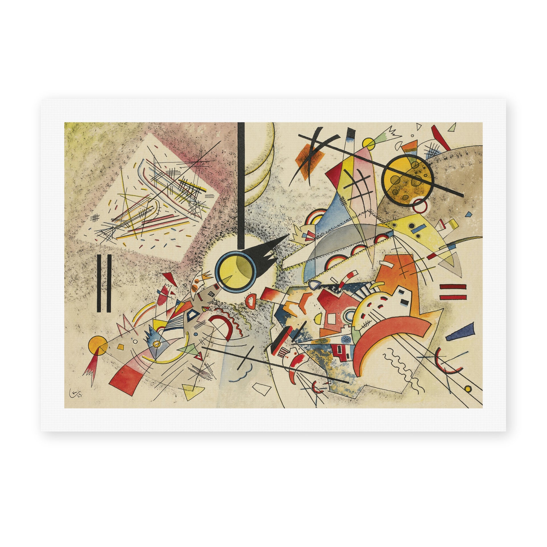 Wassily Kandinsky's 'Sans Titre' painting reproduced as a rolled canvas print