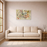 Gallery-wrapped canvas print of Wassily Kandinsky's Sans Titre displayed on a wall in a living room