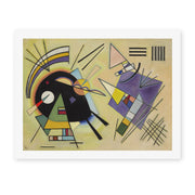 Wassily Kandinsky's 'Schwarz Ind Violett' painting reproduced as a rolled canvas print