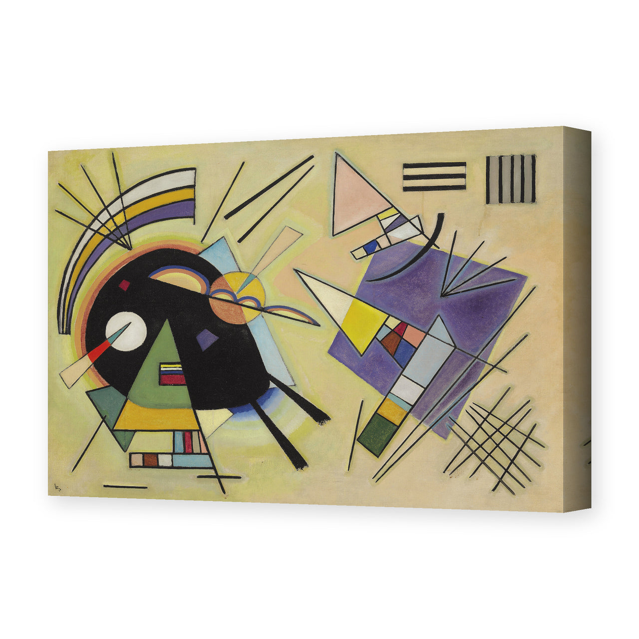 Wassily Kandinsky's 'Schwarz Ind Violett' painting reproduced as a gallery-wrapped canvas print