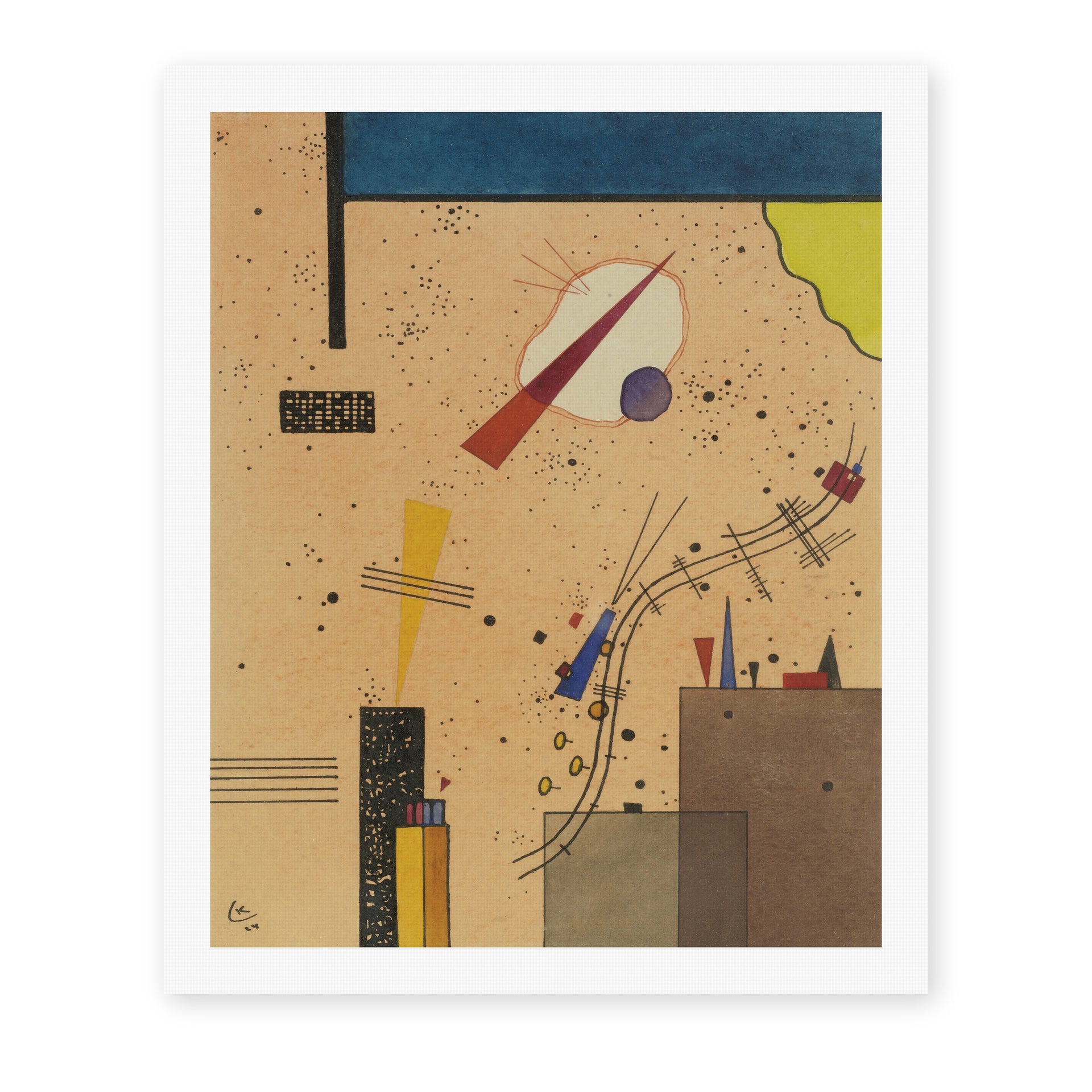 Wassily Kandinsky's 'Spritze (Spray)' painting reproduced as a rolled canvas print