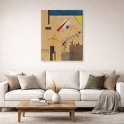 Gallery-wrapped canvas print of Wassily Kandinsky's Spritze (Spray) displayed on a wall in a living room