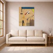 Unframed poster print of Wassily Kandinsky's Spritze (Spray) displayed on a wall in a living room