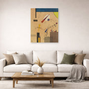 Unframed poster print of Wassily Kandinsky's Spritze (Spray) displayed on a wall in a living room