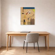 Unframed poster print of Wassily Kandinsky's Spritze (Spray) displayed on a wall in an office