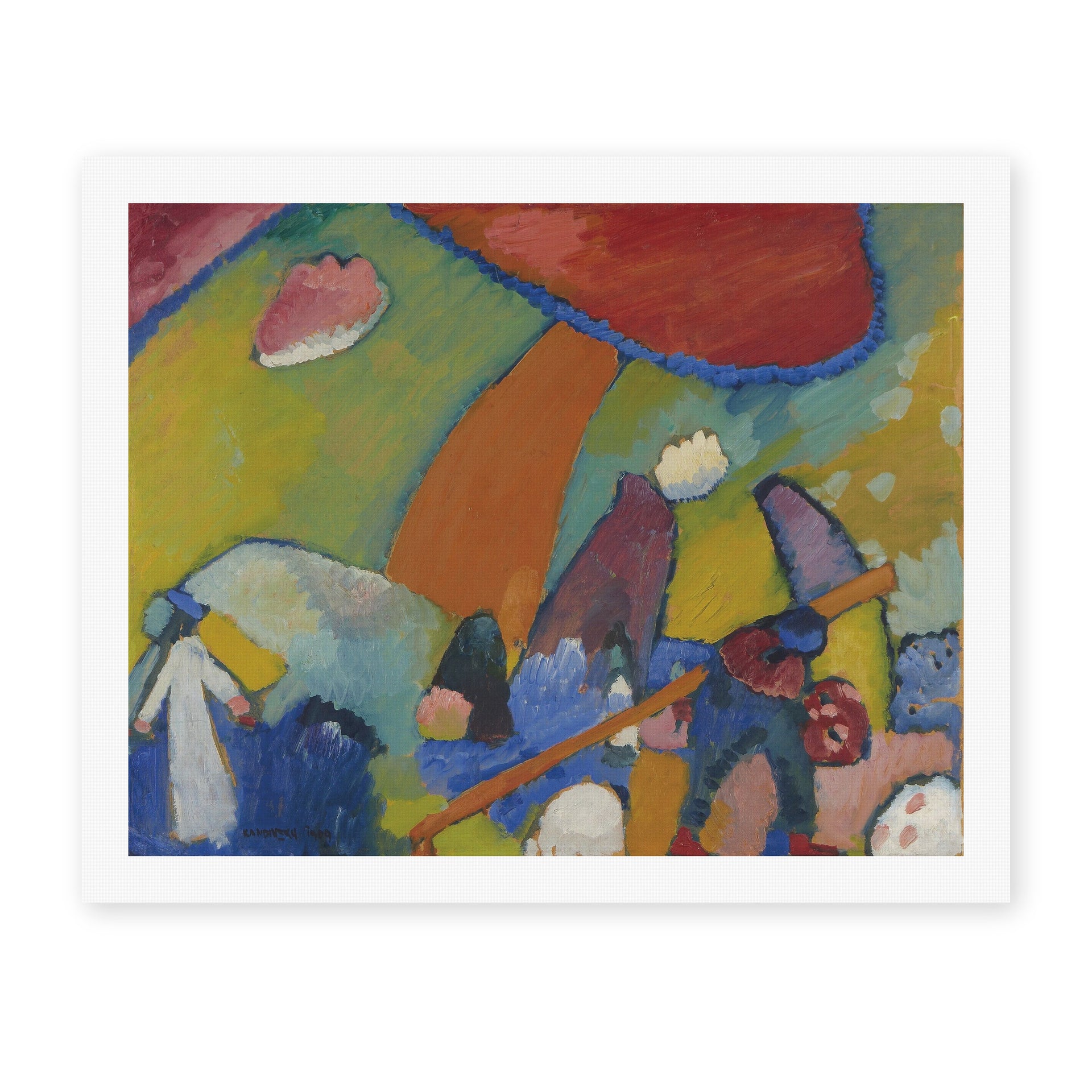 Wassily Kandinsky's 'Strandenze' painting reproduced as a rolled canvas print