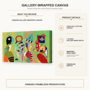 Wassily Kandinsky - The Muses gallery wrap canvas construction and hanging details infographic