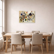 Gallery-wrapped canvas print of Wassily Kandinsky's Throughgoing line displayed on a wall in a dining room