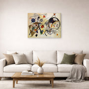 Gallery-wrapped canvas print of Wassily Kandinsky's Throughgoing line displayed on a wall in a living room