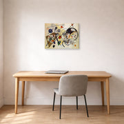 Gallery-wrapped canvas print of Wassily Kandinsky's Throughgoing line displayed on a wall in an office