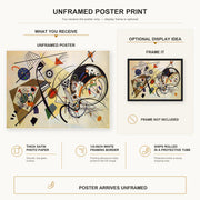 Wassily Kandinsky - Throughgoing line poster print size comparison and framing display infographic