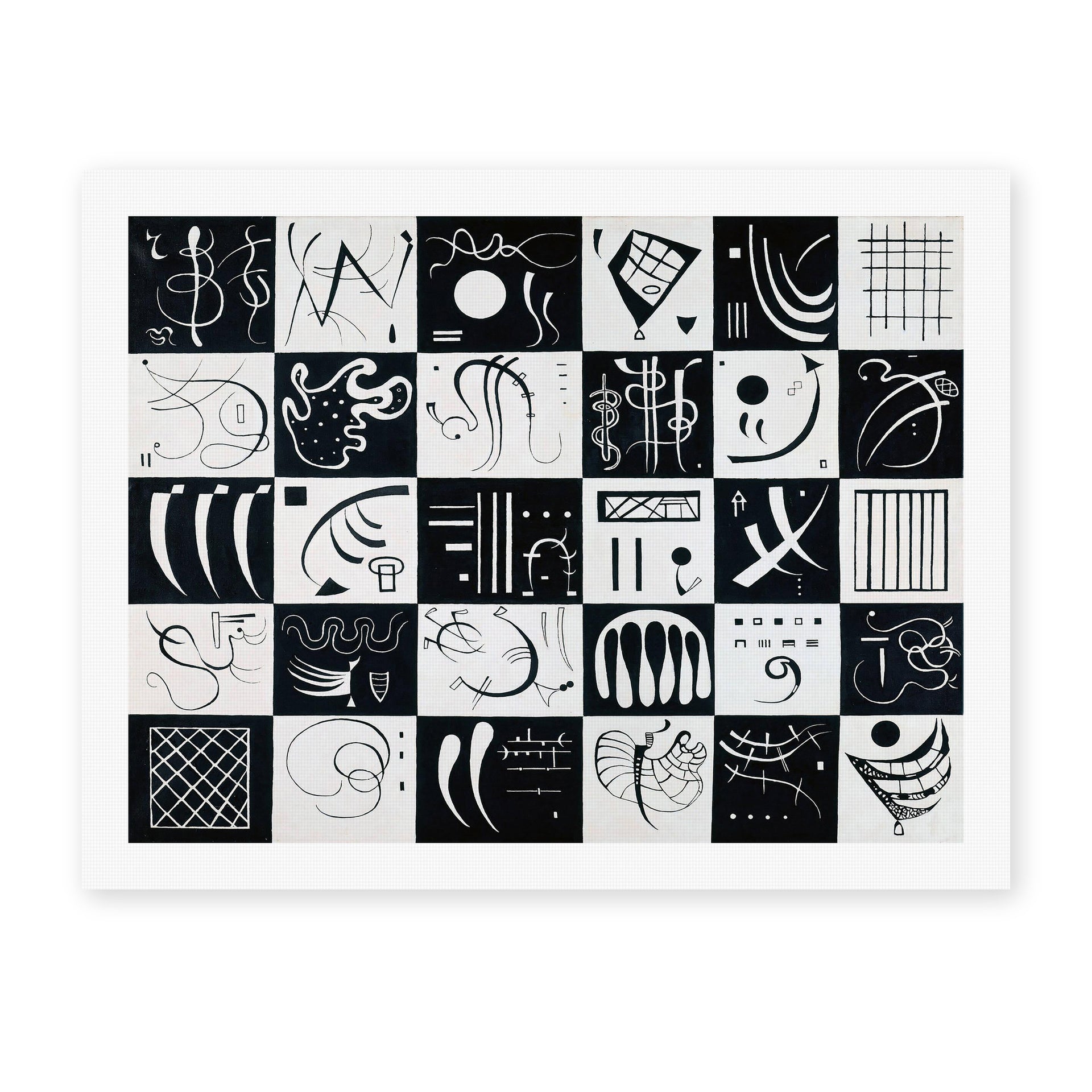 Wassily Kandinsky's 'Trente' painting reproduced as a rolled canvas print