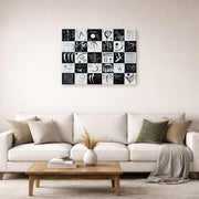 Gallery-wrapped canvas print of Wassily Kandinsky's Trente displayed on a wall in a living room