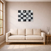 Unframed poster print of Wassily Kandinsky's Trente displayed on a wall in a living room