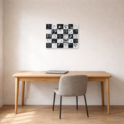 Unframed poster print of Wassily Kandinsky's Trente displayed on a wall in an office