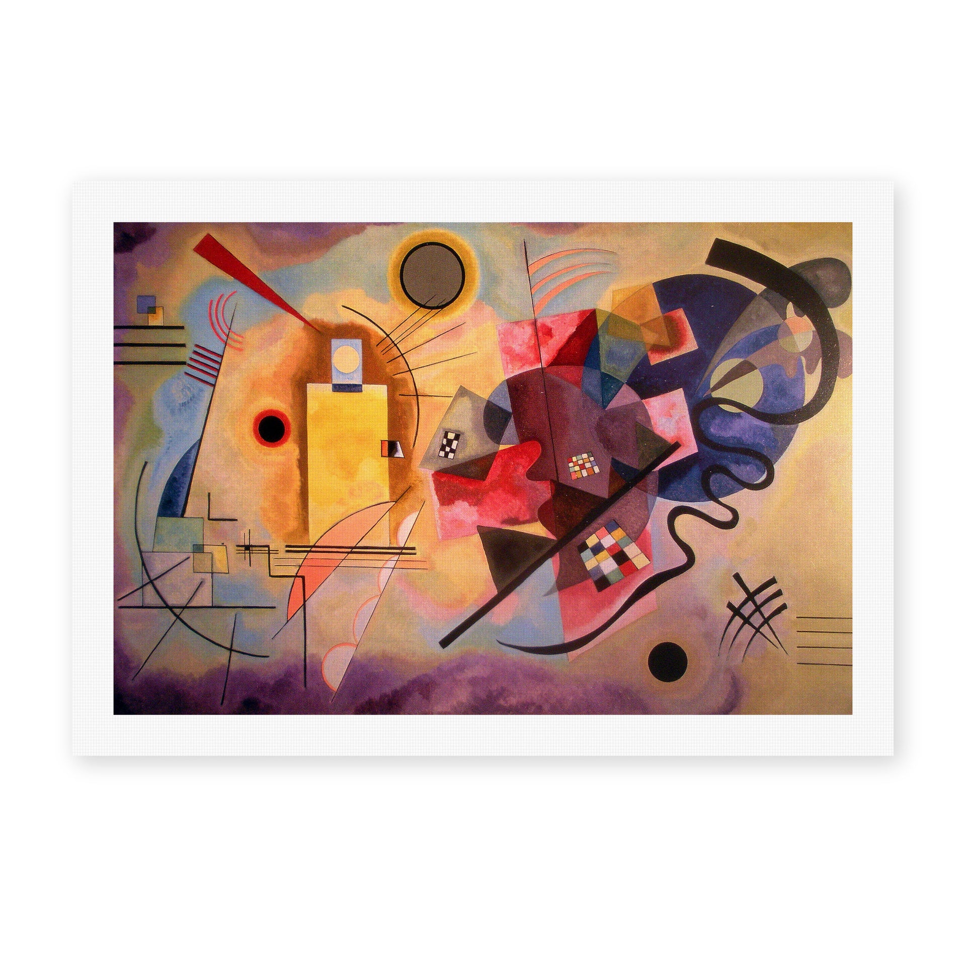 Wassily Kandinsky's 'Yellow Red Blue' painting reproduced as a rolled canvas print