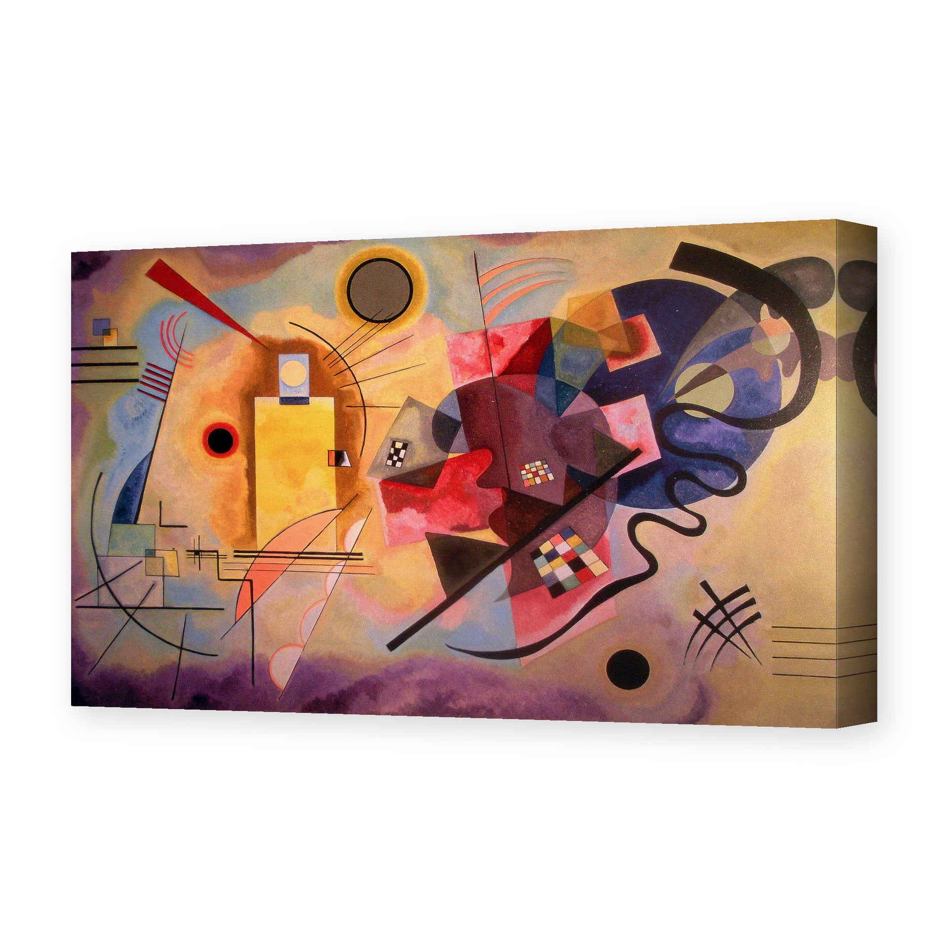 Wassily Kandinsky's 'Yellow Red Blue' painting reproduced as a gallery-wrapped canvas print