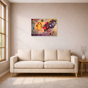 Unframed poster print of Wassily Kandinsky's Yellow Red Blue displayed on a wall in a living room