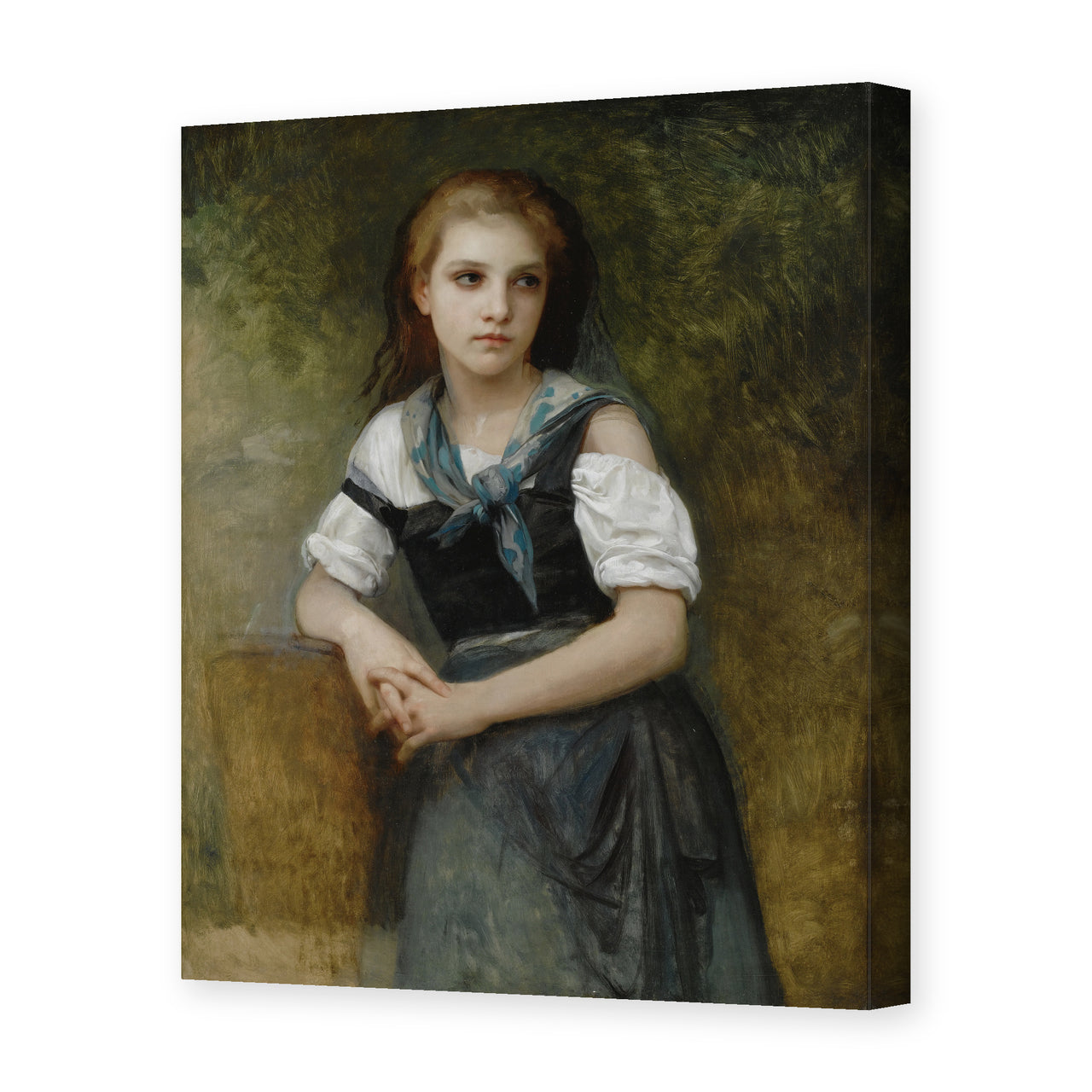 William-Adolphe Bouguereau's 'A Study for the Secret' painting reproduced as a gallery-wrapped canvas print