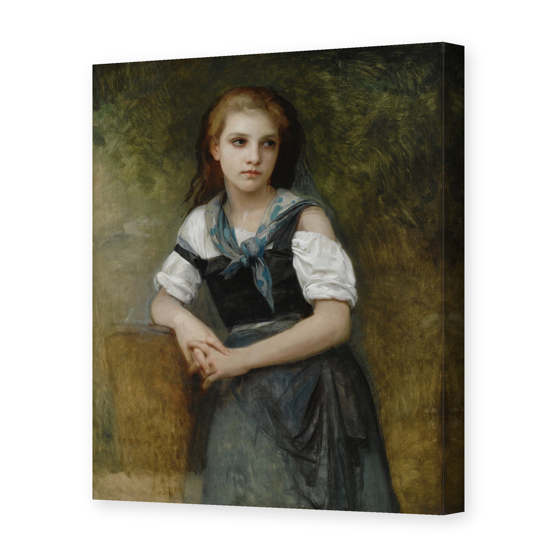 William-Adolphe Bouguereau's 'A Study for the Secret' painting reproduced as a gallery-wrapped canvas print