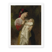 William-Adolphe Bouguereau's 'Admiration Maternelle' painting reproduced as a rolled canvas print