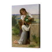 William-Adolphe Bouguereau's 'At the Fountain' painting reproduced as a gallery-wrapped canvas print