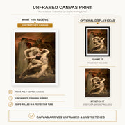 William-Adolphe Bouguereau - Dante and Virgil in Hell canvas print size comparison and framing display infographic