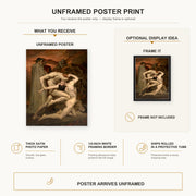 William-Adolphe Bouguereau - Dante and Virgil in Hell poster print size comparison and framing display infographic
