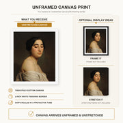 William-Adolphe Bouguereau - Disdain canvas print size comparison and framing display infographic