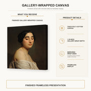 William-Adolphe Bouguereau - Disdain gallery wrap canvas construction and hanging details infographic